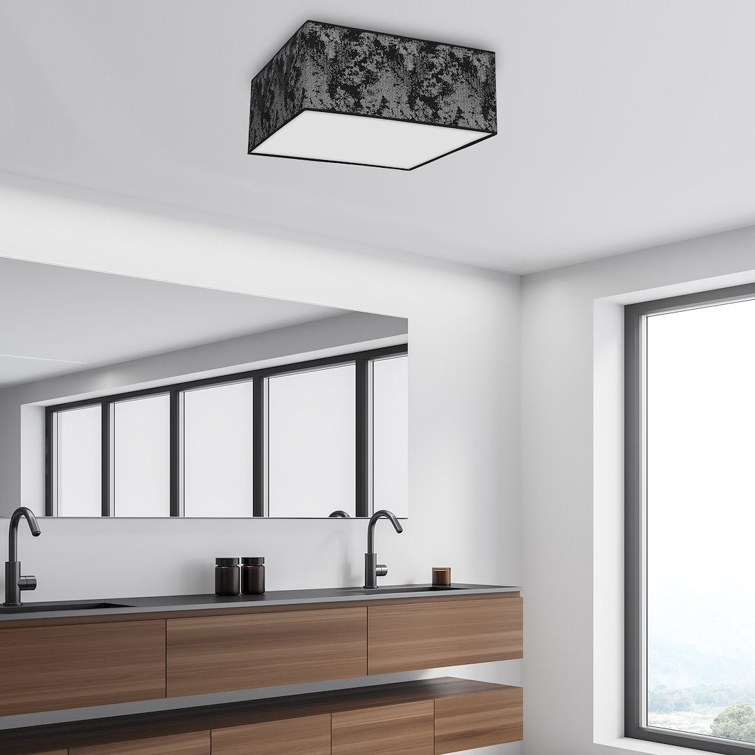 Deckenleuchte SATINO SILVER (3x E27) Satin Eckig 50 cm - Milagro