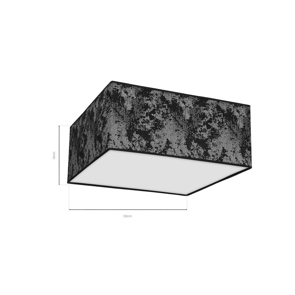 Deckenleuchte SATINO SILVER (3x E27) Satin Eckig 50 cm - Milagro