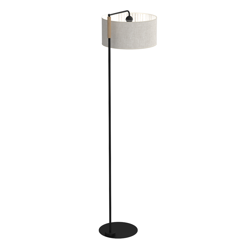 Stehleuchte ATLANTA (1x E27) Beige, Leinen Stoff - Milagro