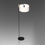 Stehleuchte ATLANTA (1x E27) Beige, Leinen Stoff - Milagro