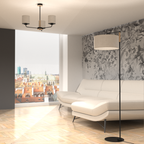 Stehleuchte ATLANTA (1x E27) Beige, Leinen Stoff - Milagro