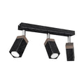 Deckenleuchte SOLO SAWN Schwarz & Holz (3x mini GU10) - Milagro
