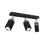 Deckenleuchte SOLO SAWN Schwarz & Holz (3x mini GU10) - Milagro