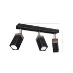 Deckenleuchte SOLO SAWN Schwarz & Holz (3x mini GU10) - Milagro