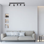 Deckenleuchte SOLO SAWN Schwarz & Holz (5x mini GU10) - Milagro