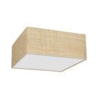 Deckenleuchte Marshall (3x E27) Eckig, Weiß & Rattan - Milagro