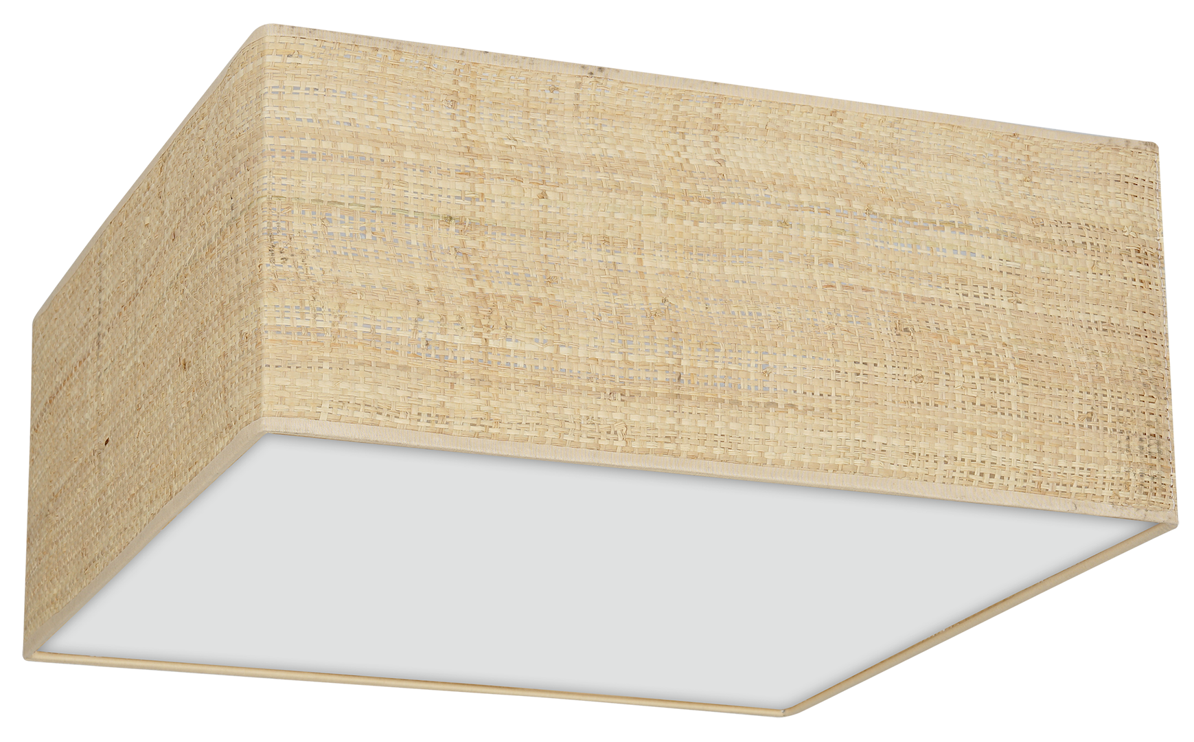 Deckenleuchte Marshall (3x E27) Eckig, Weiß & Rattan - Milagro