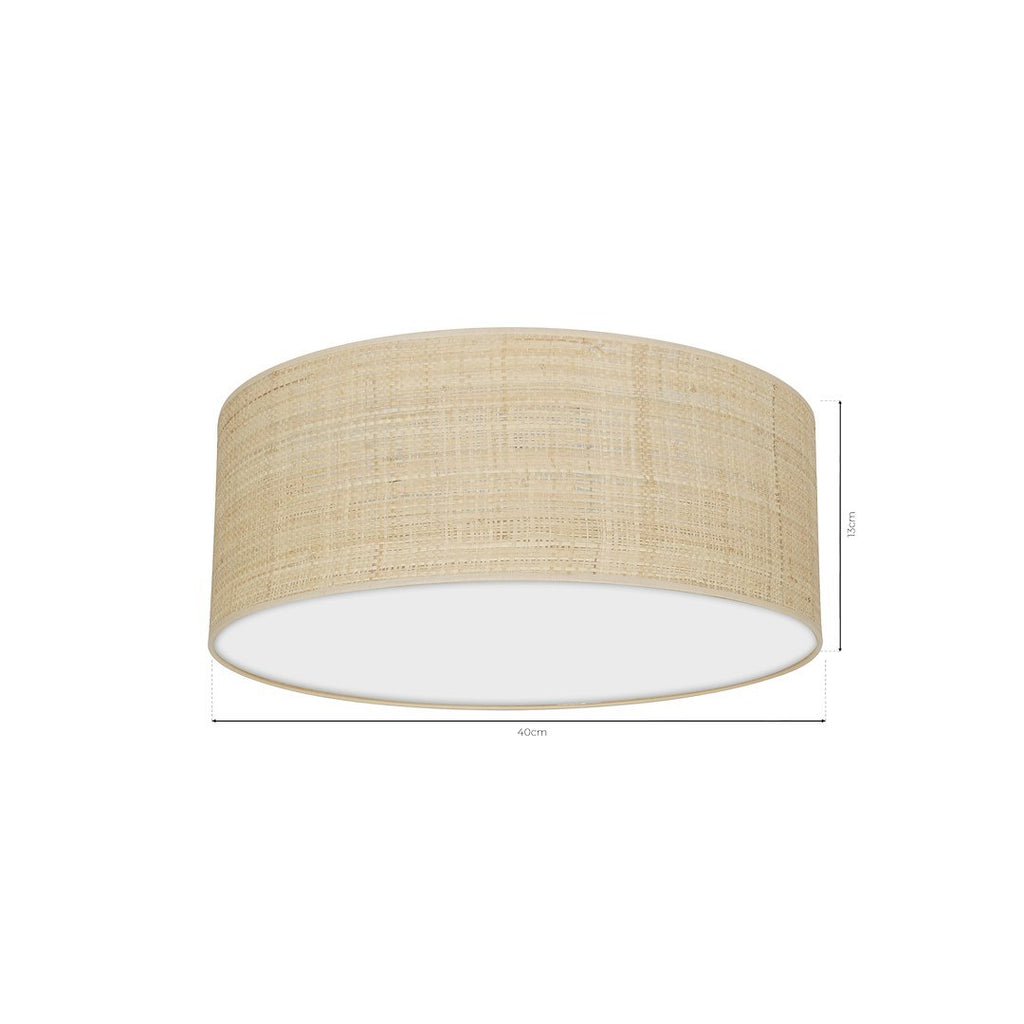 Deckenleuchte Marshall (2x E27) Ø40 cm Weiß & Rattan - Milagro