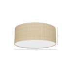 Deckenleuchte Marshall (2x E27) Ø40 cm Weiß & Rattan - Milagro