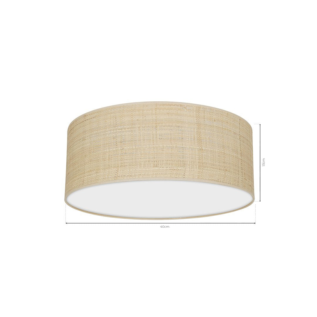 Deckenleuchte Marshall (2x E27) Ø40 cm Weiß & Rattan - Milagro