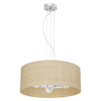 Pendelleuchte MARSHALL Beige, Weiß & Rattan (3x E27) - Milagro