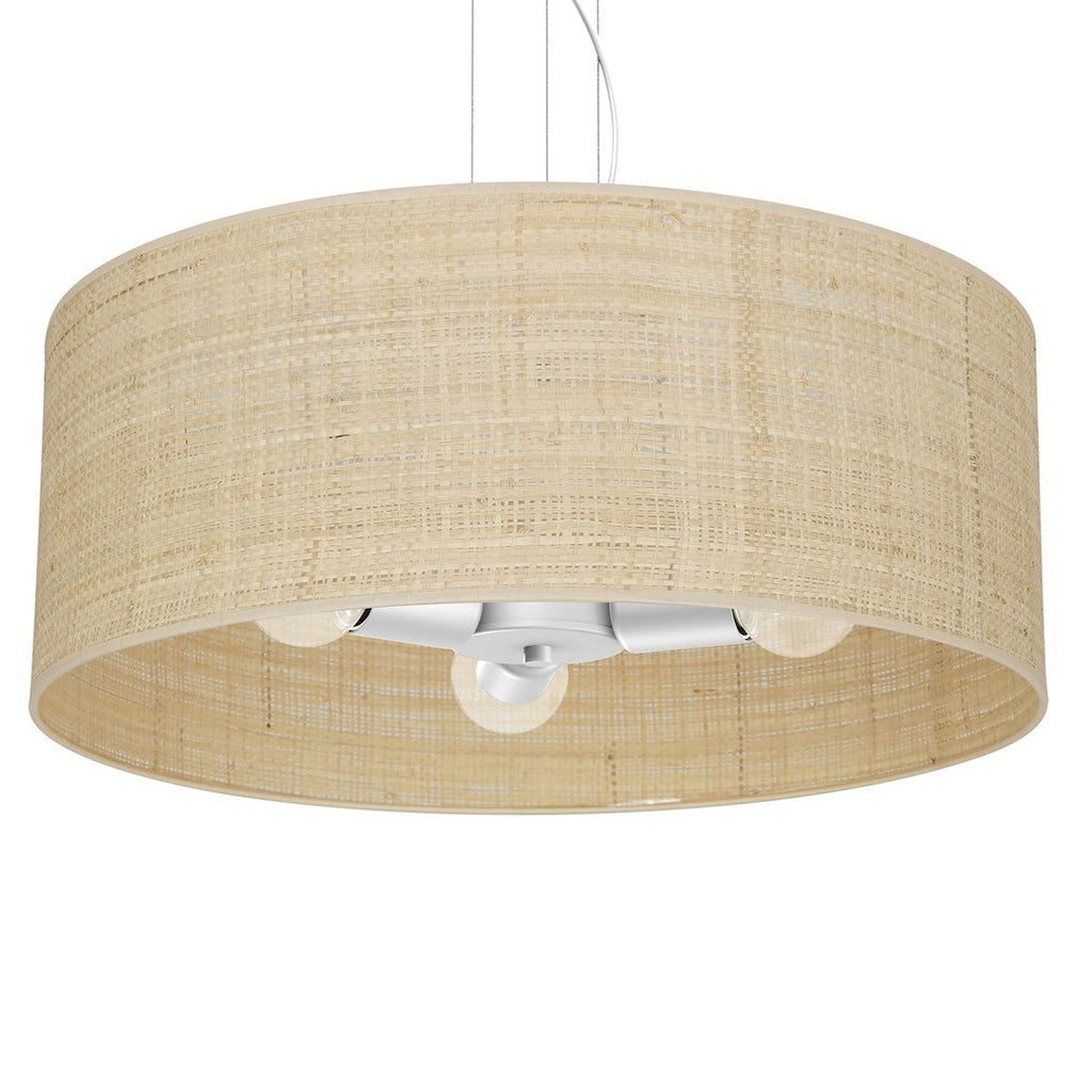 Pendelleuchte MARSHALL Beige, Weiß & Rattan (3x E27) - Milagro