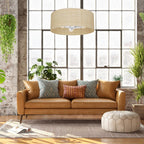 Pendelleuchte MARSHALL Beige, Weiß & Rattan (3x E27) - Milagro