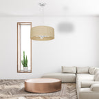 Pendelleuchte MARSHALL Beige, Weiß & Rattan (3x E27) - Milagro