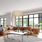 Pendelleuchte MARSHALL Beige, Weiß & Rattan (3x E27) - Milagro