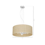 Pendelleuchte MARSHALL Beige, Weiß & Rattan (3x E27) - Milagro