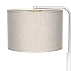 Tischleuchte LINO Beige, Weiß & Leinen Stoff (1x E27) – Milagro