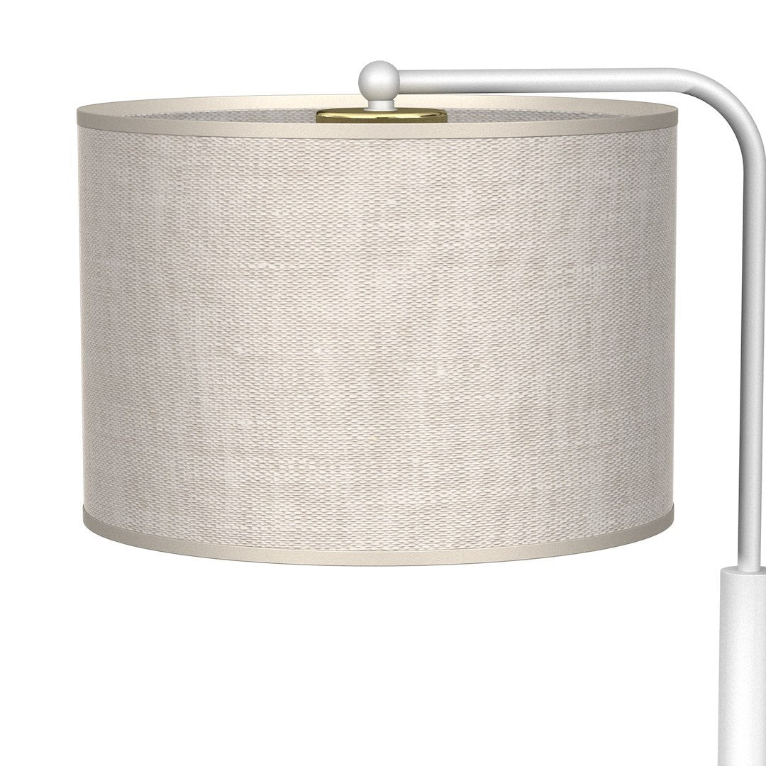 Tischleuchte LINO Beige, Weiß & Leinen Stoff (1x E27) – Milagro
