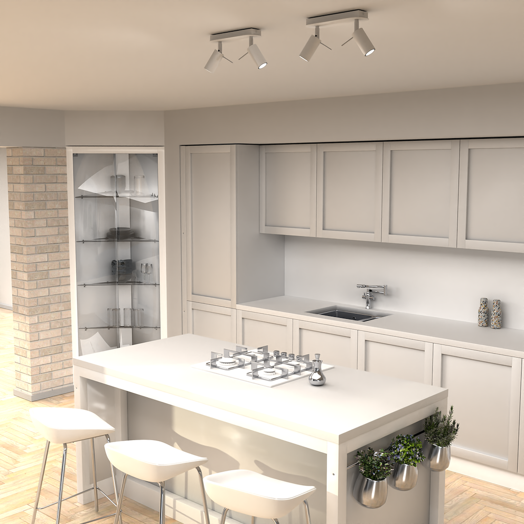 Deckenleuchte Spot Balken PRESTON 2x mini GU10 Weiß & Chrom - Milagro