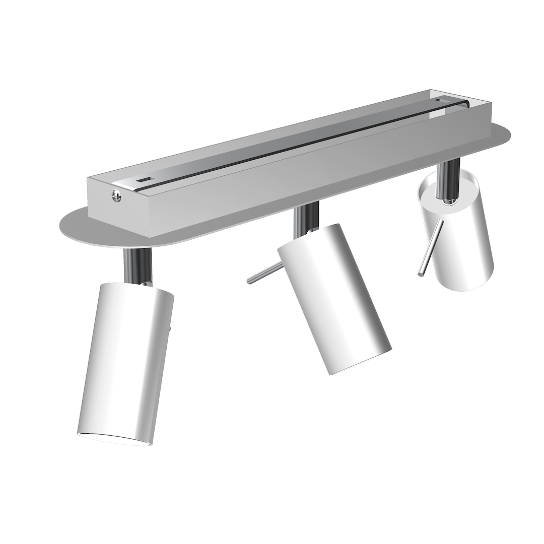 Deckenleuchte Spot Balken PRESTON 3x mini GU10 Weiß & Chrom - Milagro
