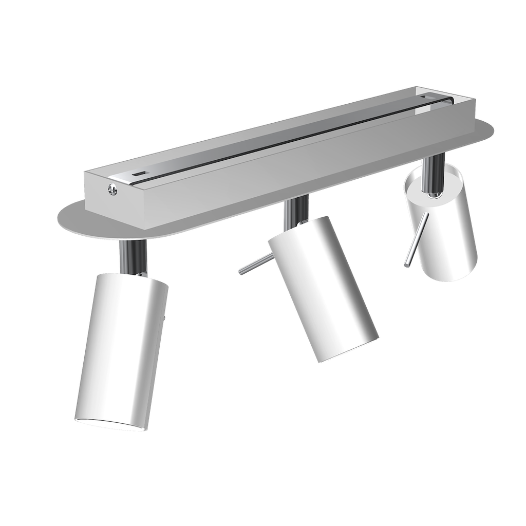 Deckenleuchte Spot Balken PRESTON 3x mini GU10 Weiß & Chrom - Milagro