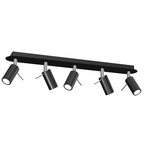 Deckenleuchte Spot Balken PRESTON 5x mini GU10 Schwarz & Chrom - Milagro