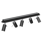 Deckenleuchte Spot Balken PRESTON 5x mini GU10 Schwarz & Chrom - Milagro
