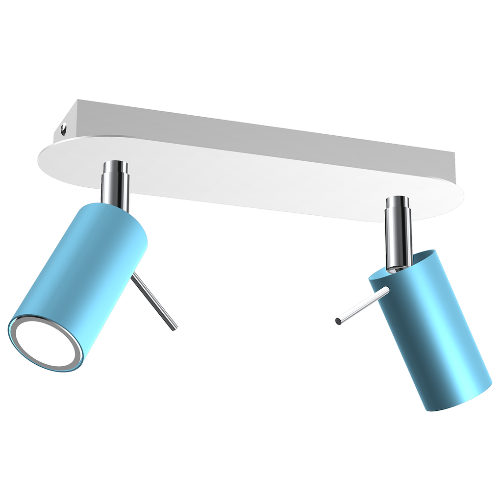 Deckenleuchte Spot Balken PRESTON 2x mini GU10 Blau & Weiß - Milagro