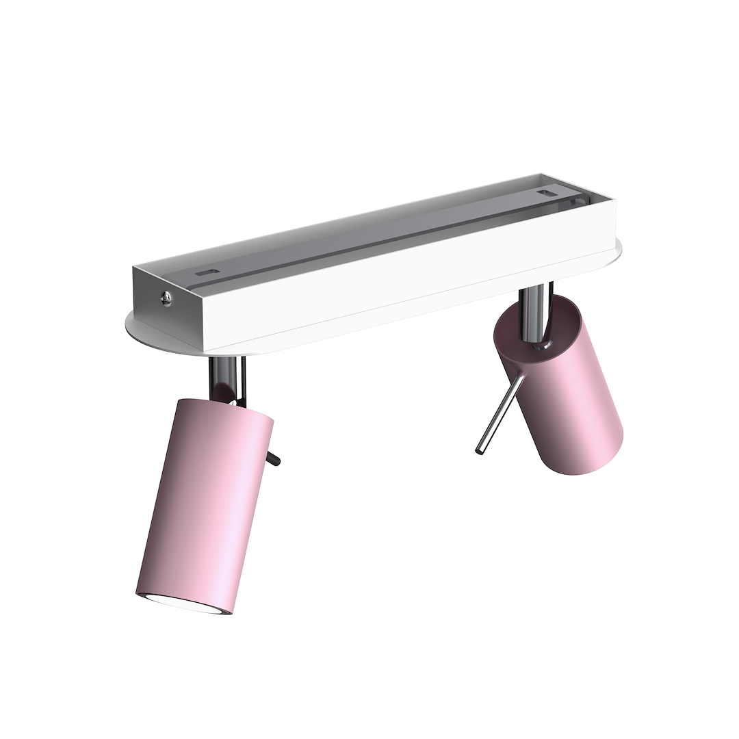 Deckenleuchte Spot Balken PRESTON 2x mini GU10 Rosa & Weiß - Milagro