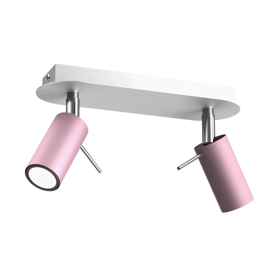 Deckenleuchte Spot Balken PRESTON 2x mini GU10 Rosa & Weiß - Milagro