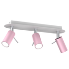 Deckenleuchte Spot Balken PRESTON 3x mini GU10 Rosa & Weiß - Milagro