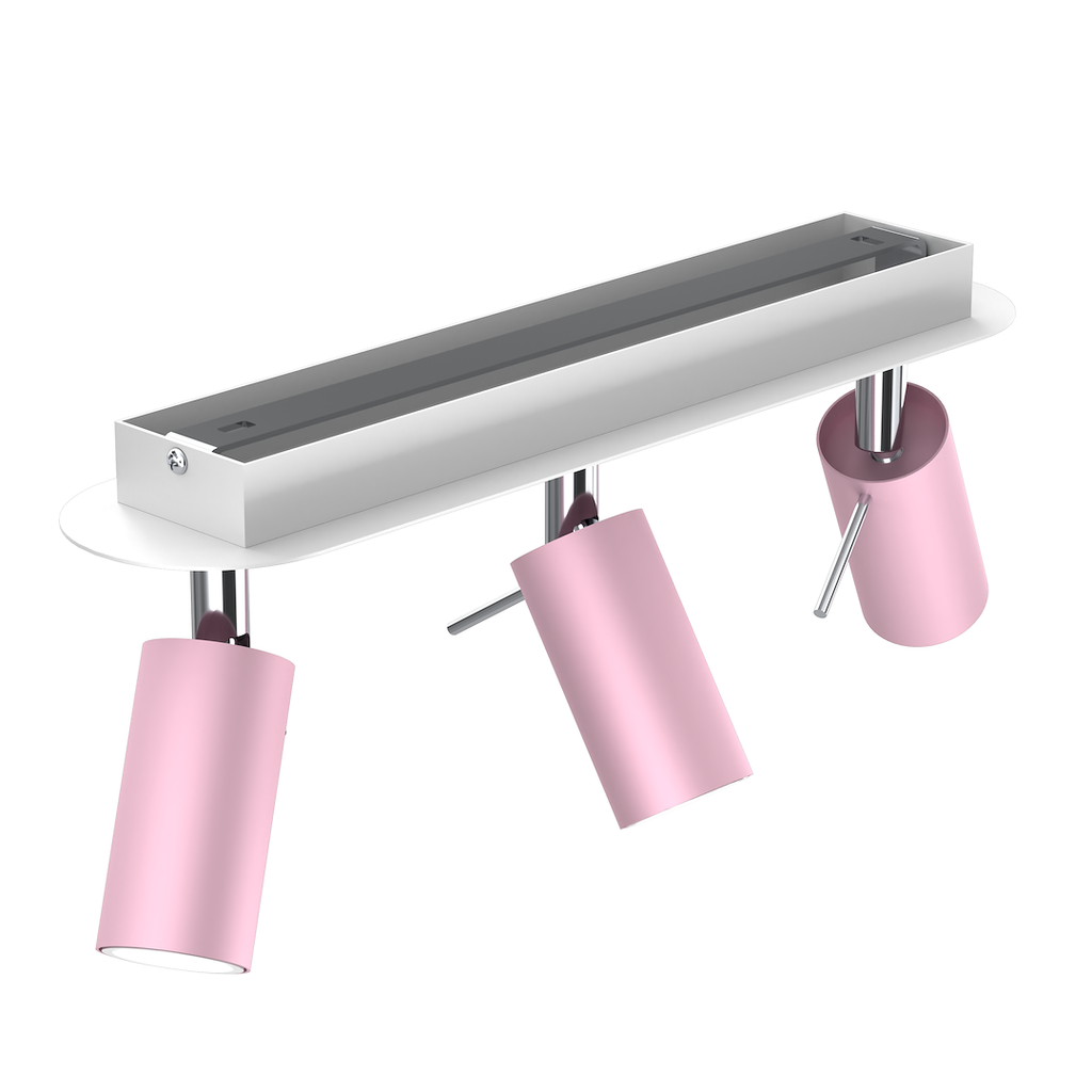 Deckenleuchte Spot Balken PRESTON 3x mini GU10 Rosa & Weiß - Milagro