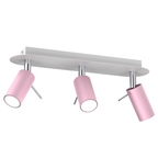 Deckenleuchte Spot Balken PRESTON 3x mini GU10 Rosa & Weiß - Milagro