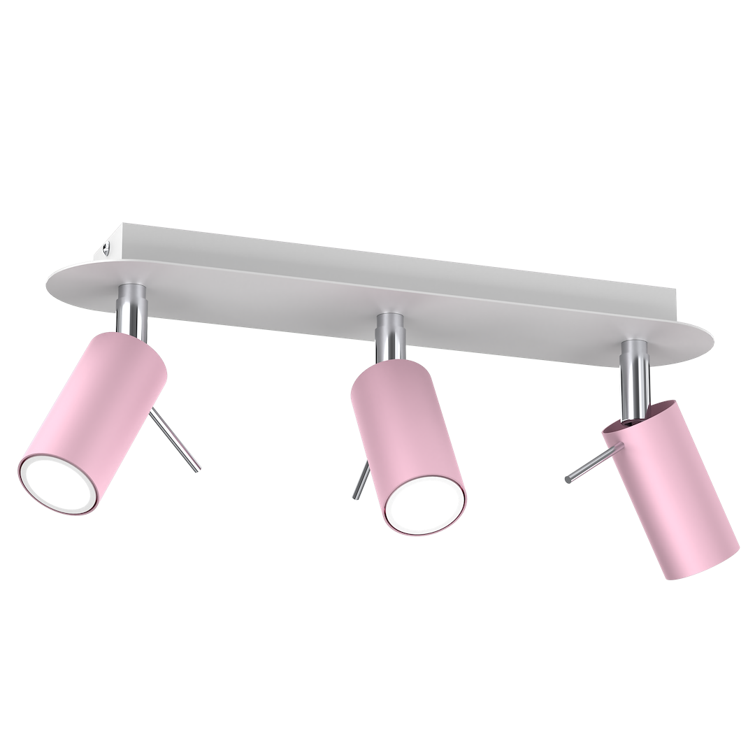 Deckenleuchte Spot Balken PRESTON 3x mini GU10 Rosa & Weiß - Milagro