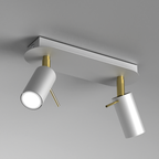 Deckenleuchte Spot Balken PRESTON 2x mini GU10 Gold & Weiß - Milagro
