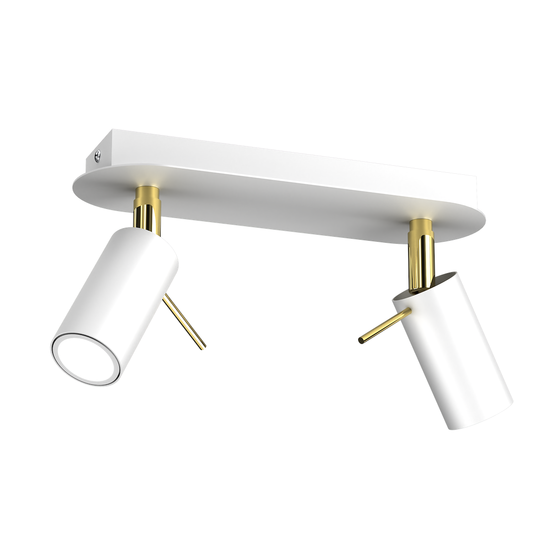 Deckenleuchte Spot Balken PRESTON 2x mini GU10 Gold & Weiß - Milagro
