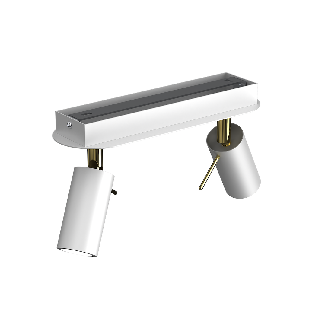 Deckenleuchte Spot Balken PRESTON 2x mini GU10 Gold & Weiß - Milagro