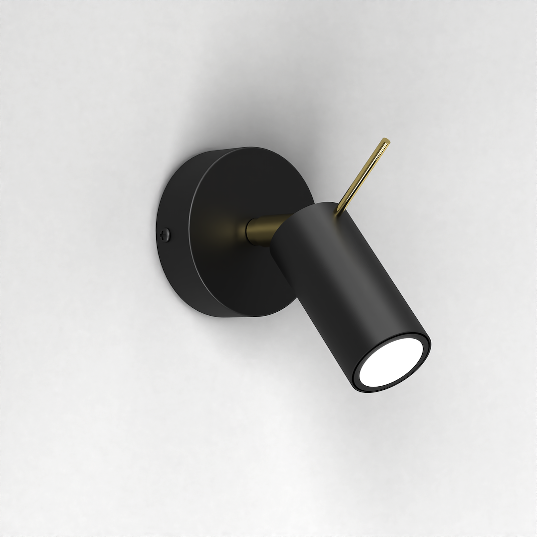 Wandleuchte PRESTON 1x mini GU10 Gold & Schwarz - Milagro