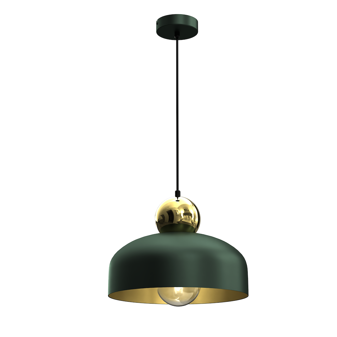 Pendelleuchte HARALD Grün & Gold (1x E27) - Milagro