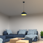 Pendelleuchte HARALD Navy Blau & Gold (1x E27) - Milagro