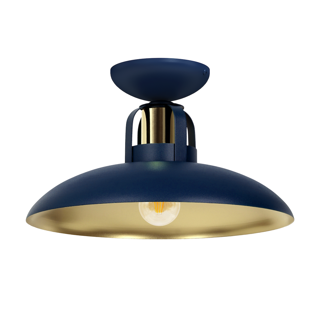 Deckenleuchte FELIX Navy Blau/Gold (1x E27) - Milagro