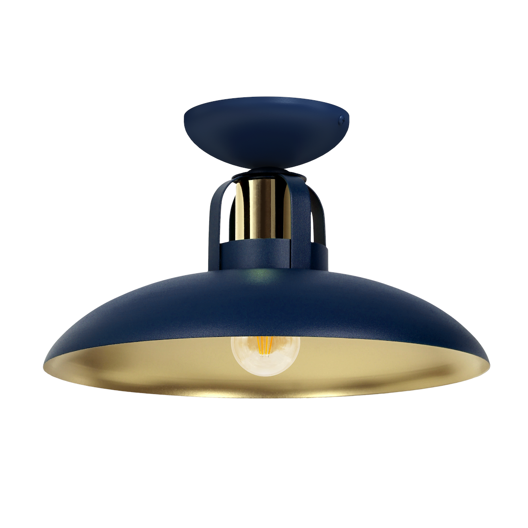 Deckenleuchte FELIX Navy Blau/Gold (1x E27) - Milagro