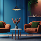 Pendelleuchte FELIX Navy Blau & Gold (1x E27) - Milagro