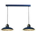 Pendelleuchte FELIX Navy Blau & Gold (2x E27) - Milagro