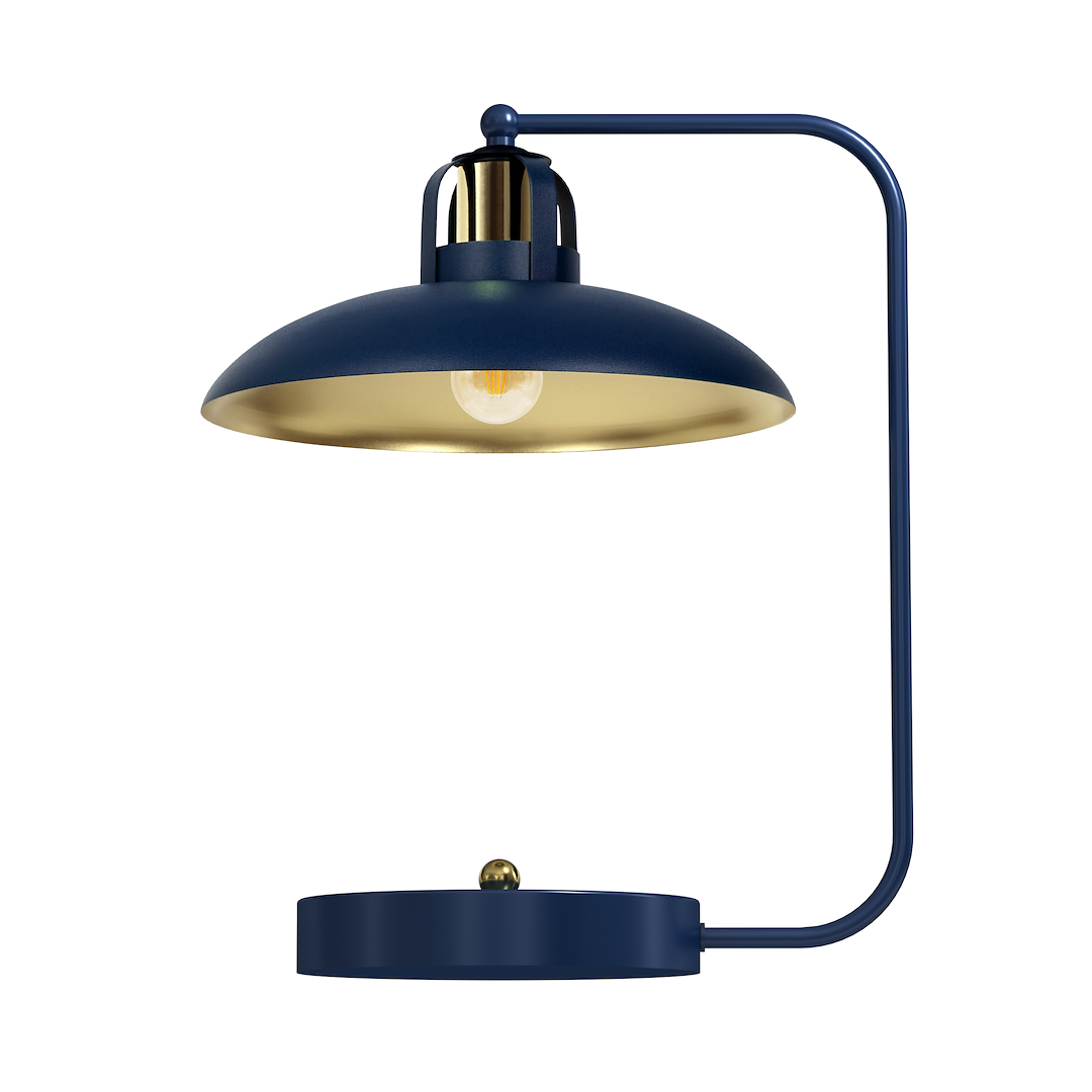 Tischleuchte Schreibtisch Felix Blau & Gold (1x E27) - Milagro