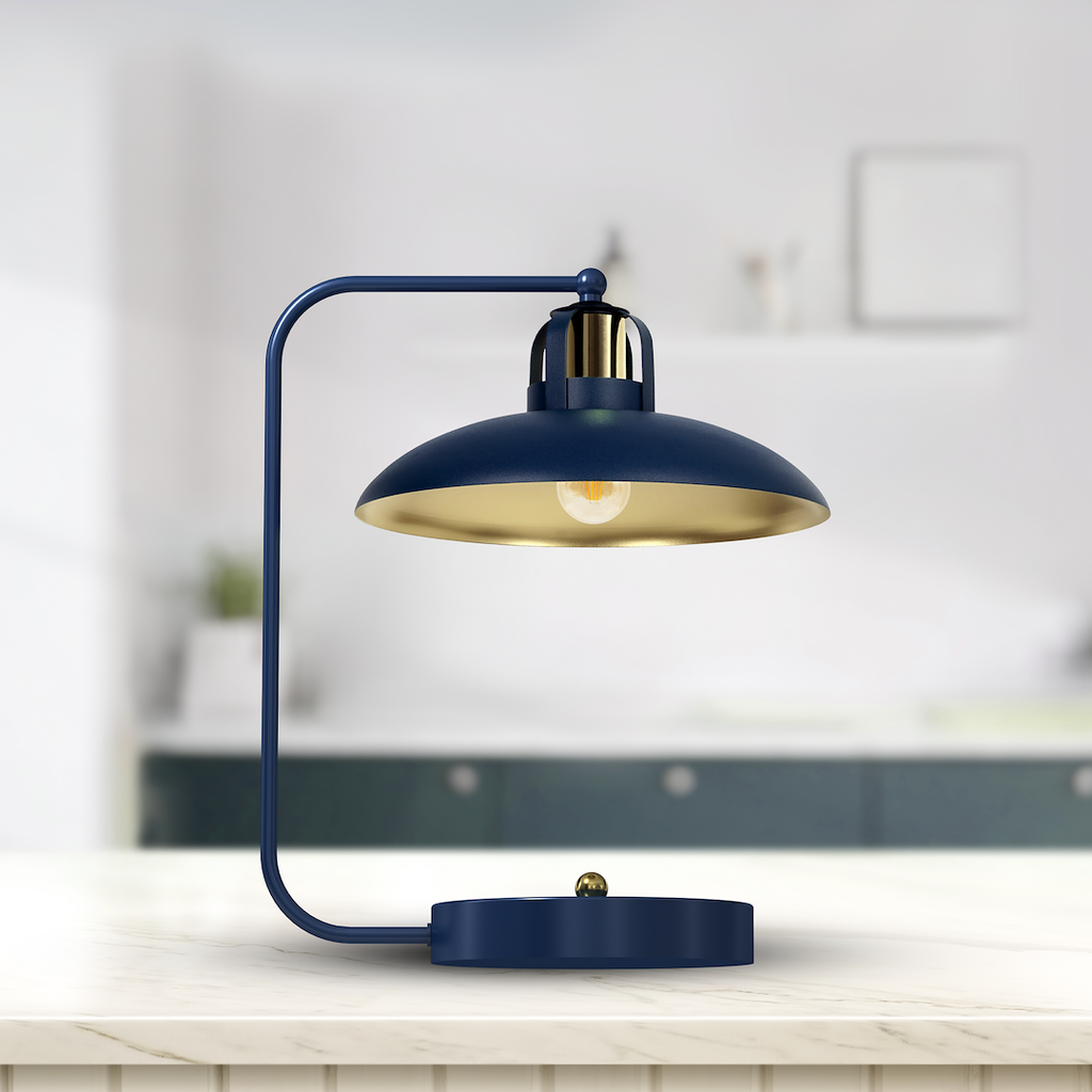 Tischleuchte Schreibtisch Felix Blau & Gold (1x E27) - Milagro