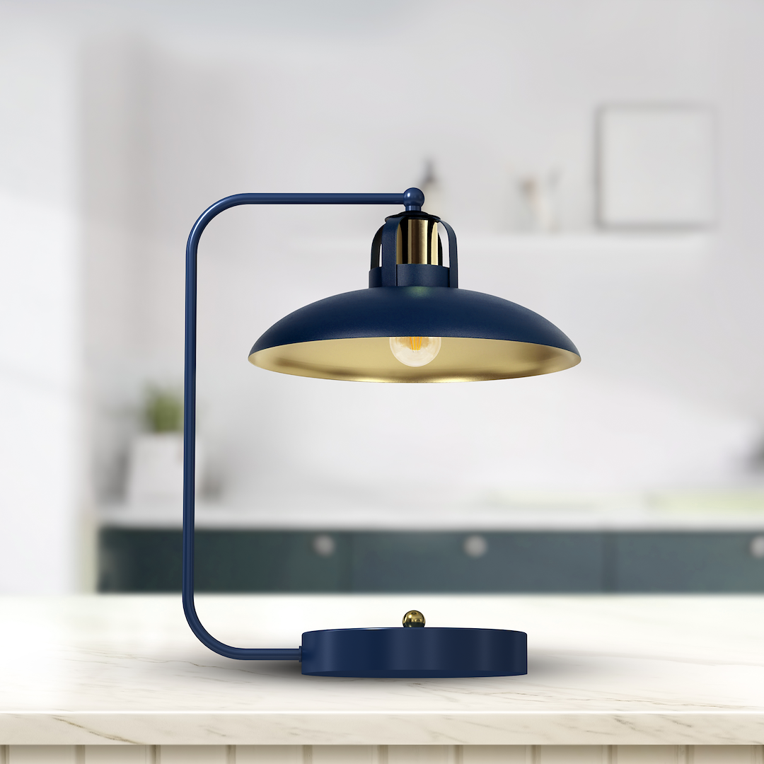 Tischleuchte Schreibtisch Felix Blau & Gold (1x E27) - Milagro