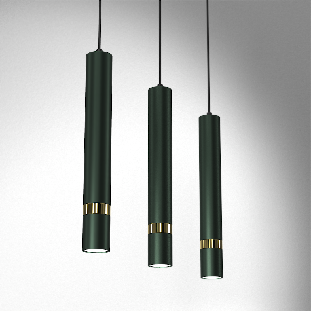 Pendelleuchte JOKER Grün & Gold (3x GU10) - Milagro