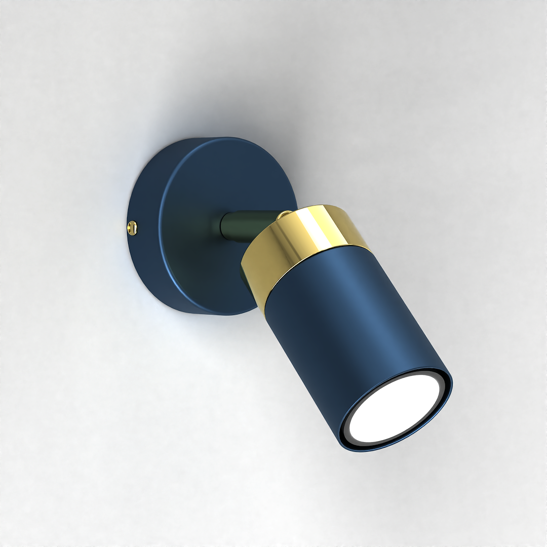 Wandleuchte JOKER Navy Blau & Gold (1x GU10) - Milagro