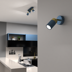 Wandleuchte JOKER Navy Blau & Gold (1x GU10) - Milagro